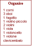 Organico Concerto n. 1