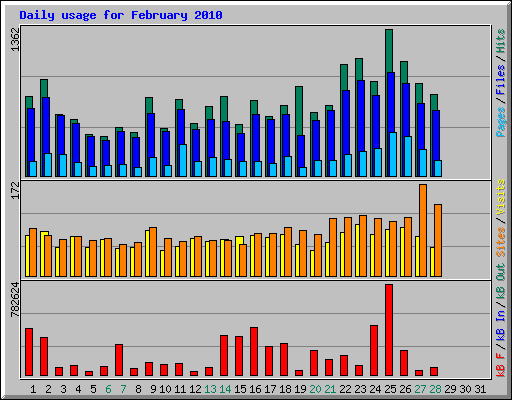 Daily usage for February 2010