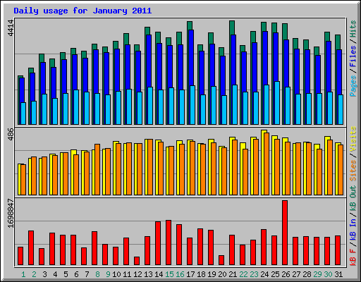 Daily usage for January 2011