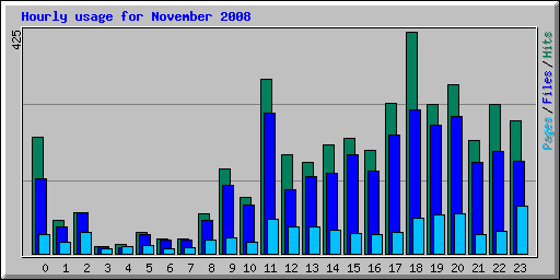 Hourly usage for November 2008