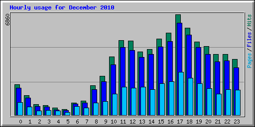 Hourly usage for December 2010