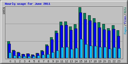 Hourly usage for June 2011