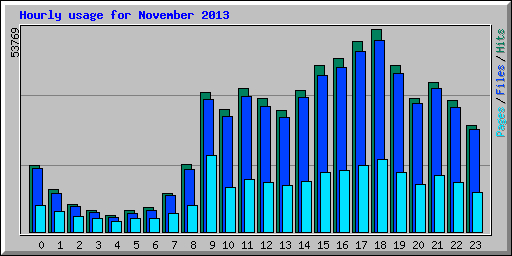 Hourly usage for November 2013