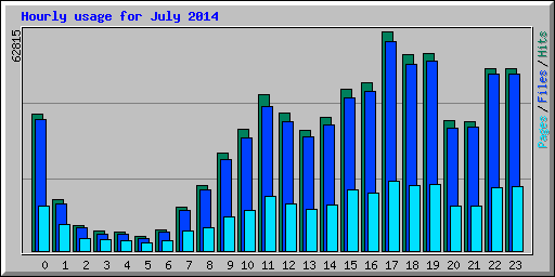 Hourly usage for July 2014