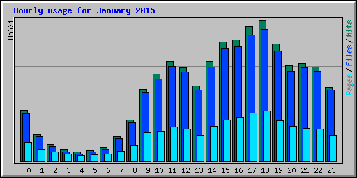Hourly usage for January 2015