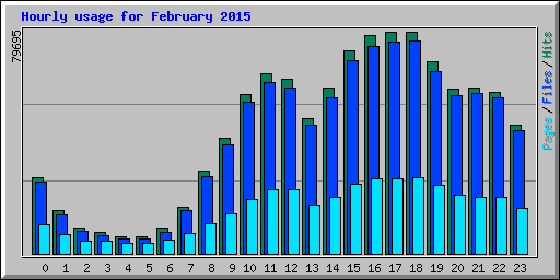 Hourly usage for February 2015
