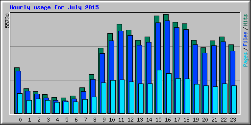 Hourly usage for July 2015