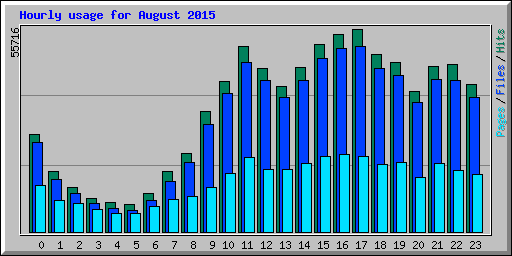Hourly usage for August 2015
