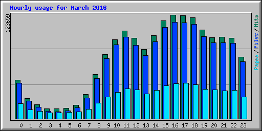 Hourly usage for March 2016