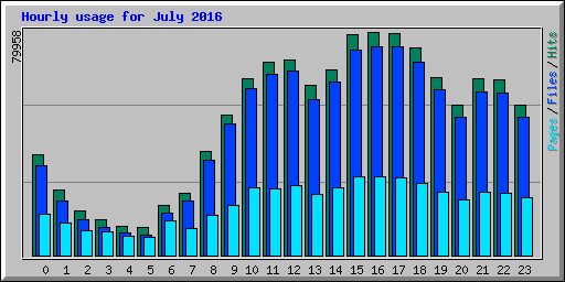 Hourly usage for July 2016