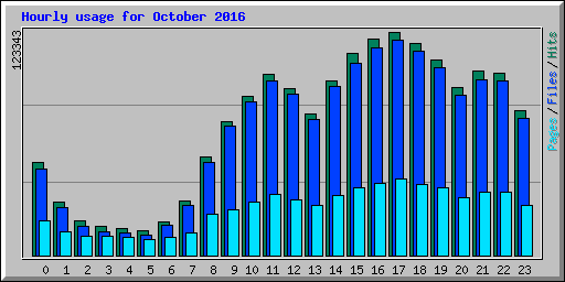Hourly usage for October 2016