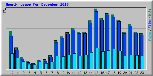 Hourly usage for December 2016